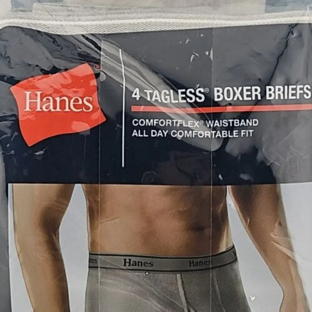 HANES Boxer Briefs Men's M 32-34 Assorted Tagless Comfort Flex‎ 4 Pack J349B4